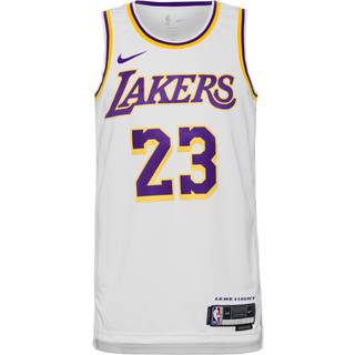 Los Angeles Lakers Association Edition 2022/23-Nike Dri-FIT NBA Swingman-spillertrøje til mænd - hvid