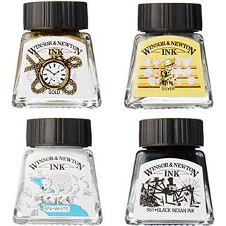 Winsor & Newton Collection tegning bl?k s?t s?t med 4 sorte hvide metalliske toner