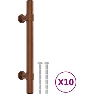 skabshåndtag 10 stk. 96 mm rustfrit stål bronzefarvet