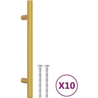 skabshåndtag 10 stk. 128 mm rustfrit stål guldfarvet