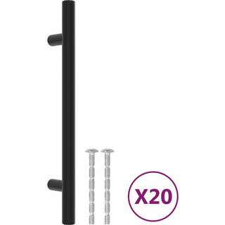 skabshåndtag 20 stk. 128 mm rustfrit stål sort