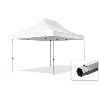 3x4,5m, aluminium, easy-up-pavillon, uden sidedele, hvid - (578682)
