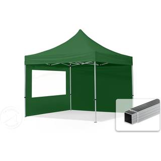 3x3m, aluminium, easy-up-pavillon, 2 sidedele, mørkegrøn - (59007)