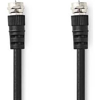 Nedis Satellit & Antennekabel | F Han Quick | F Han Quick | Nikkelplateret | 75 Ohm | Dobbelt afskærmet | 1.50 m | Runde | PVC | Sort | Label