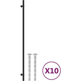 skabshåndtag 10 stk. 480 mm rustfrit stål sort