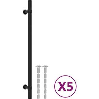 skabshåndtag 5 stk. 224 mm rustfrit stål sort