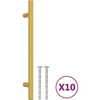 skabshåndtag 10 stk. 160 mm rustfrit stål guldfarvet
