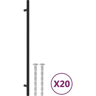 skabshåndtag 20 stk. 320 mm rustfrit stål sort