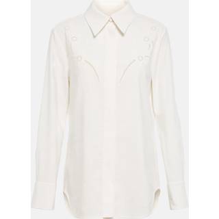 ChloÃ© Broderie anglaise crÃªpe de chine shirt - white - XS