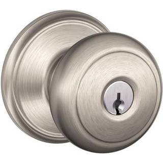 Schlage F51aand619 Andover Door Knob Keyed Entry Lock Satin Nickel