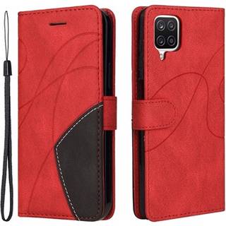 Bi-Color Series Samsung Galaxy A12 Etui med Pung - Rød