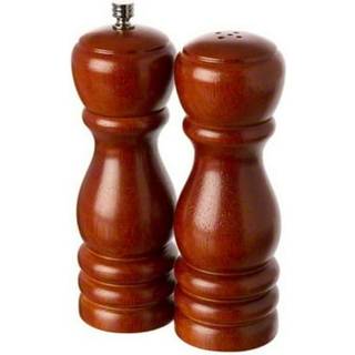 American Metalcraft 6 """" Wood Pepper Mill/Salt Shaker Set