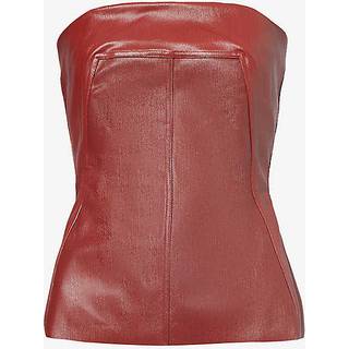 Rick Owens Coated denim corset top - red - XXS