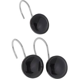 Carnation Home Fashions Color Rounds Keramisk harpiks Bruser Gardin Hook Set med 12 sort