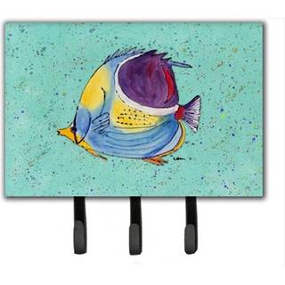 """" Caroline's Treasures 8576th68 Tropical Fish on Teal snor eller nøgleholder stor multicolor """"
