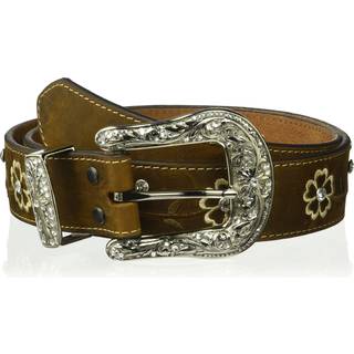 Ariat Women's Floral Stitch Berry Concho Belt Brown Medium