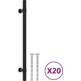 skabshåndtag 20 stk. 192 mm rustfrit stål sort