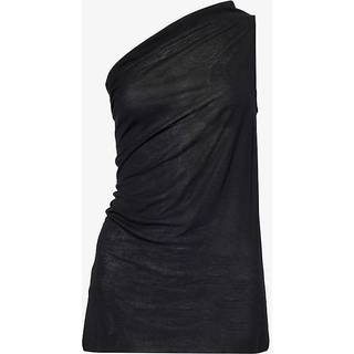 Rick Owens Athena one-shoulder jersey top - black - L