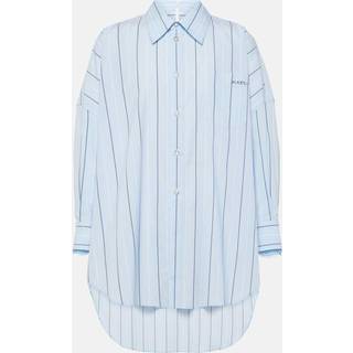 Marni Striped oversized cotton poplin shirt - blue - XS