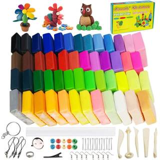 Ciaraq Polymer Clay Starter Kit med skulpturv?rkt?jer 50 farver ovnbagemodellering ler til b?rn og begyndere