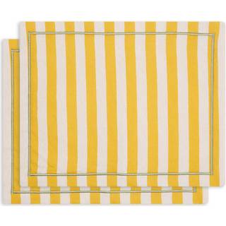 La DoubleJ Table Linens - 'Riviera Giallo' table mat, set of two in YELLOW 100% LINEN