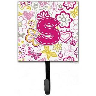 """" Caroline's Treasures CJ2005-SSH4 Letter S Blomster og sommerfugle lyserøde snor eller nøgleholder lille flerfarvet """"