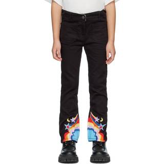 Stella McCartney Kids Embroidered straight jeans - black - Y 3