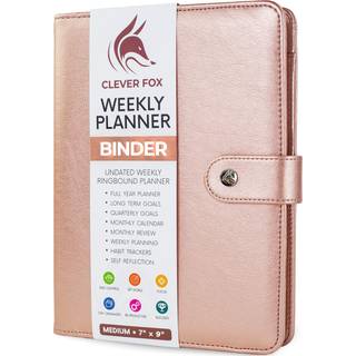 Clever Fox Weekly Planner Binder - M?lindstillingsplanl?gger til tidsstyring og ugentlige opgaver - Arbejds- og livsarrang?r med til Do List & Ha