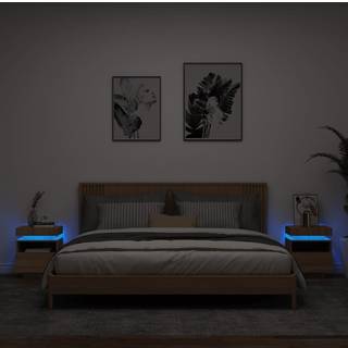 Sengebord Med Led-Lys 40X39X48,5 Cm - 2 / Sonoma-eg