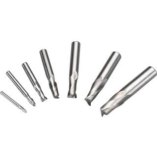 2 skærs HSS endefræsere i sæt med 7 dele