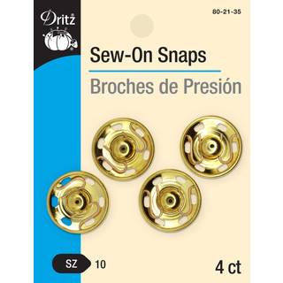 Dritz 80-21-35 SEW-ON SNAPS Messingst?rrelse 10 4-COUNT