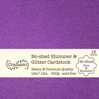 CRAFTASSO NOS-SHED SHIMMER GLITTER CARDSTOCK 12 """" X 12 """" 300GMS 15 Sheets Purple