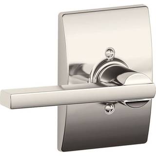 Schlage Lock Company Latitude Lever med Century Trim Non-Turning Lock Polished Nickel (F170 LAT 618 CEN)