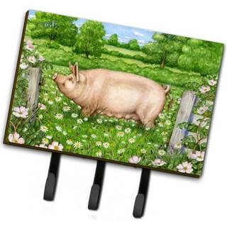 """" Caroline's Treasures Pig in Dasies af Debbie Cook Leash eller Key Holder CDCO0374TH68 Triple Multicolor """"