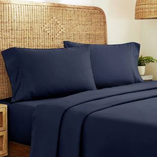 Californiens design den luksus bomuldsark til queensize seng Gots certificeret - percale ark dronning - bl?de k?leplader - dybe lommer - 4 pc org