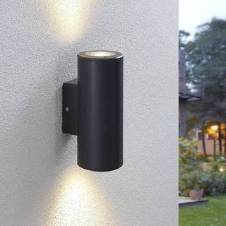 Lindby Nati udendørs væglampe, 22 cm, antracit, IP54, rund