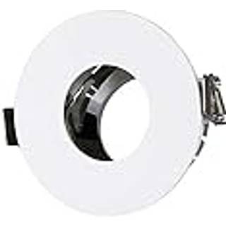 GU10 lampe - rundt, hvid+krom