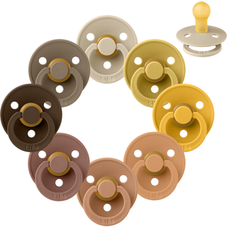 BIBS Rund Colour Sut - Sampak - 8 stk. - Str. 1 - Teddy Bear
