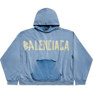 Balenciaga Tape Type cotton fleece hoodie - blue - XS