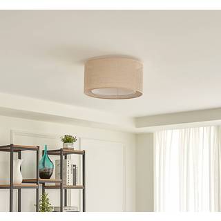 Lindby loftlampe Soula, Ø 40 cm, beige, plast, E27