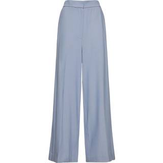 Khaite High-rise wide wool-blend pants - blue - S