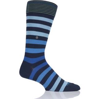 Burlington Herren Socken blau Baumwolle & Mix Gestreift