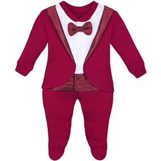Lilax Baby Boy Gentleman Tuxedo Footie Christmas Holiday Outfit med Bow Tie nyf?dt r?d