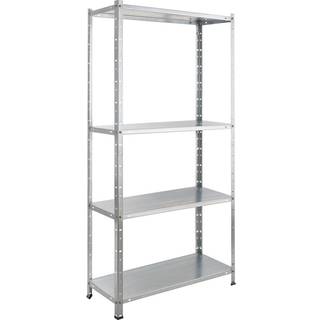 Arebos® Kraftig reol 150 x 75 x 30 cm, værkstedsreoler - bæreevne 100 kg - sølv