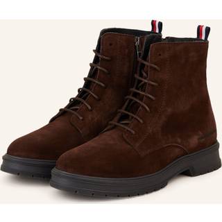 Tommy Hilfiger Herren Schnürboots braun Velours