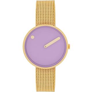 Picto - Light Lavender urskive og gulddublé mesh lænke - 34 mm