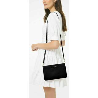 MK Jet Set Large Pebbled Leather Crossbody Bag - Black - Michael Kors - ONE SIZE