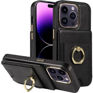 SKALO iPhone 15 Pro PU-læder Cover med Pung - Sort