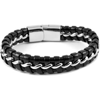 Sølvfarvet Arrow Læderarmbånd