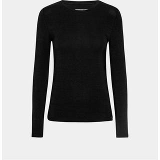 Sort langærmet bambus T-shirt med rund hals til dame, XL
